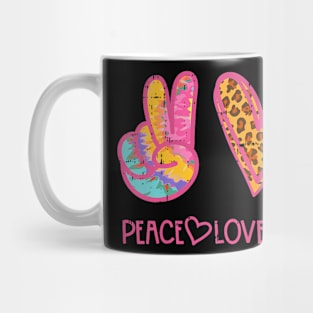 Leopard Peace Love Pre-K Prek First Day Of School Teacher Mug